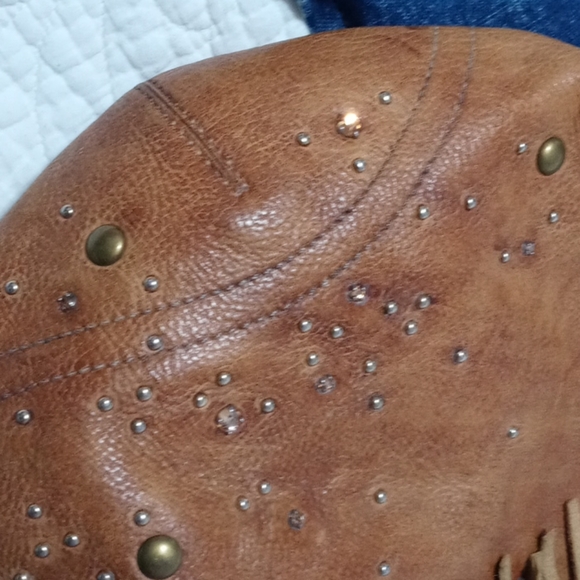 Coach tan leather Crystal studded handbag - Picture 2 of 3
